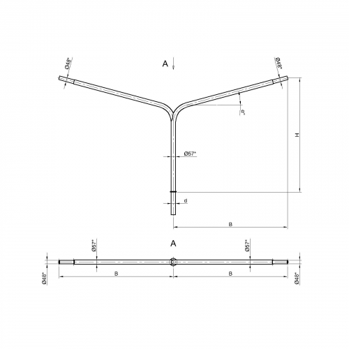 Консольный кронштейн двухрожковый К3-2,0-2,0-1-1